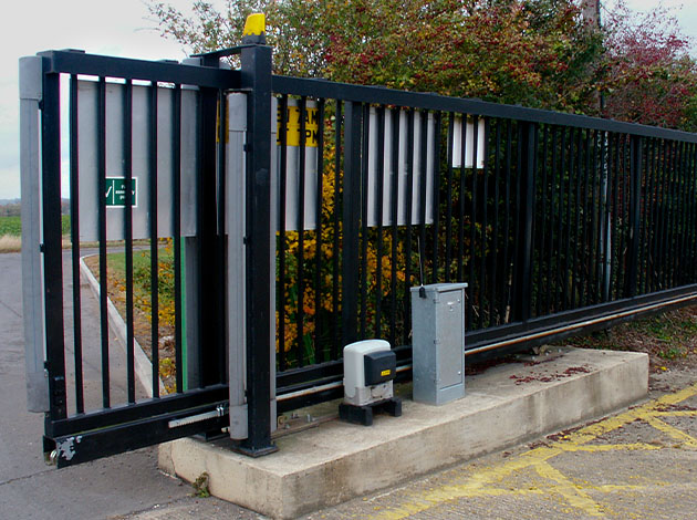 Automated sliding gate with control box